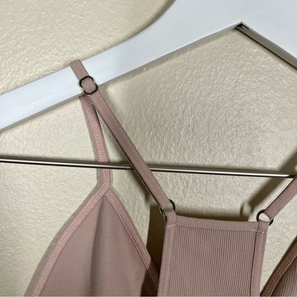 Free People Intimately Womens Move Along Ribbed Bodysuit Neutral Size M/L - Picture 9 of 9